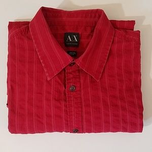 Armani Exchange A/X Red Button Down Dress Shirt XL